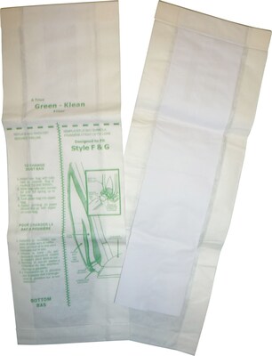 Green Klean® Repl Bags Fit Eureka 200, 600, 1400, 1900, 2000, 4000, 5000, Clarke Reliavac & others using type F&G bags, 3/pk