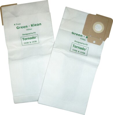 Green Klean® Replacement Vacuum Bags, For Tornado CV30, CV38 12,15, NSS Pacer 112/115, 10/pk