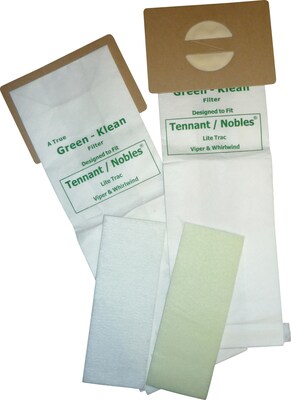 Green Klean® Replacement Vacuum Bags Fits Tennant/Nobles LiteTrac, 2200, Viper & Whirlwind,V-HDU-14, 3220,Blue Star 16", 10/pk