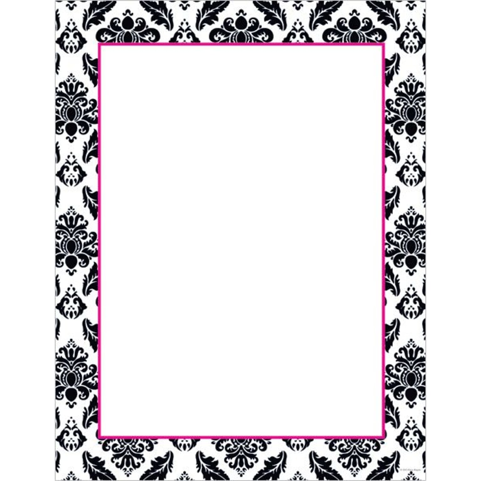 Great Papers® Black & White Damask Stationery, 80/Pack