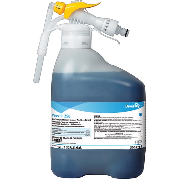 Virex II 256 One-Step Disinfectant for Diversey RTD, Mint Scent, 168.96oz.
