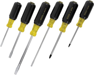 Stanley® Vinyl Grip Screwdriver Sets, 6 Pieces Vinyl Grip Screwdriver Set