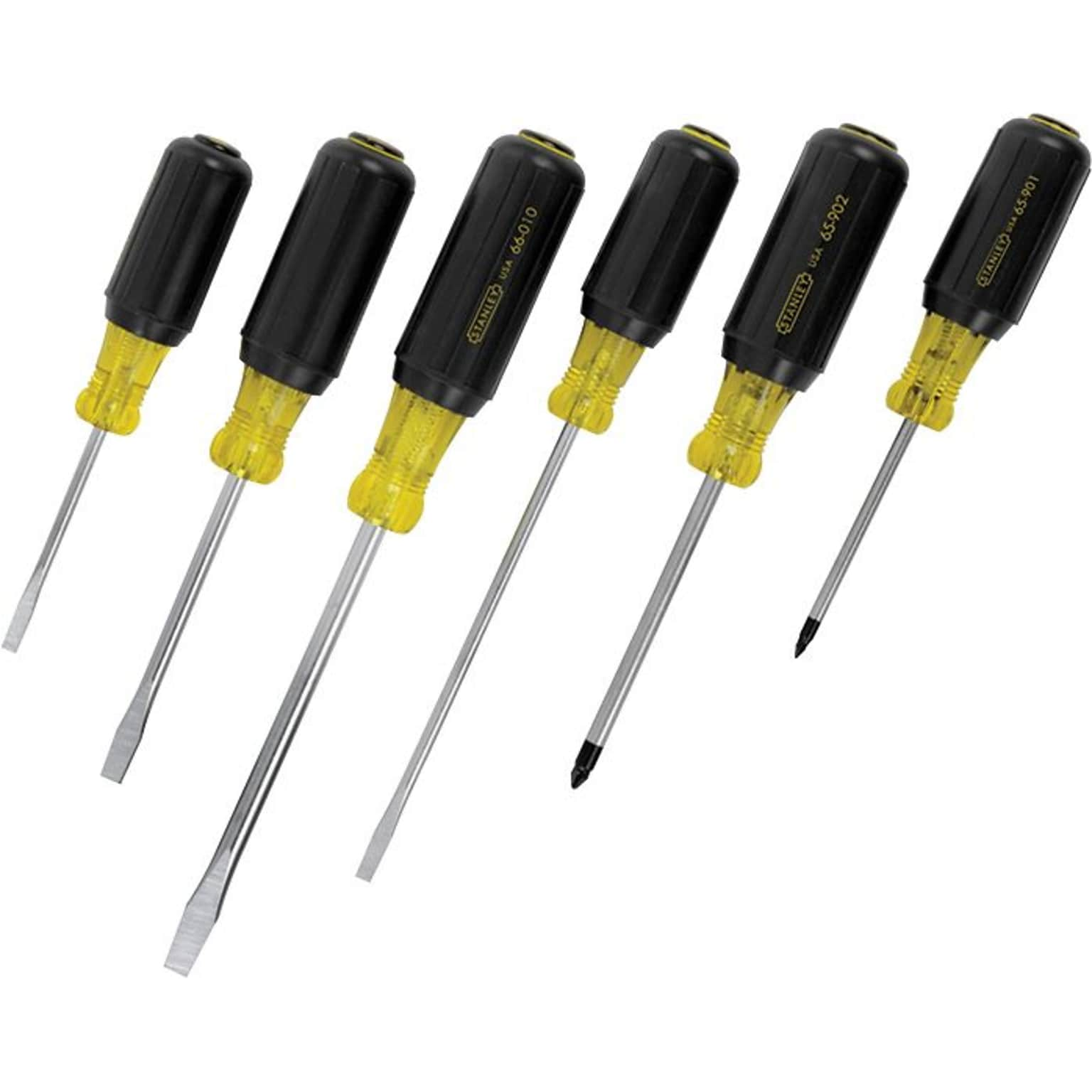 Stanley® Vinyl Grip Screwdriver Sets, 6 Pieces Vinyl Grip Screwdriver Set