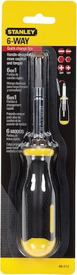 Stanley® Interchangeable Drivers, 6-Way Screwdrivers,  7.75-inch