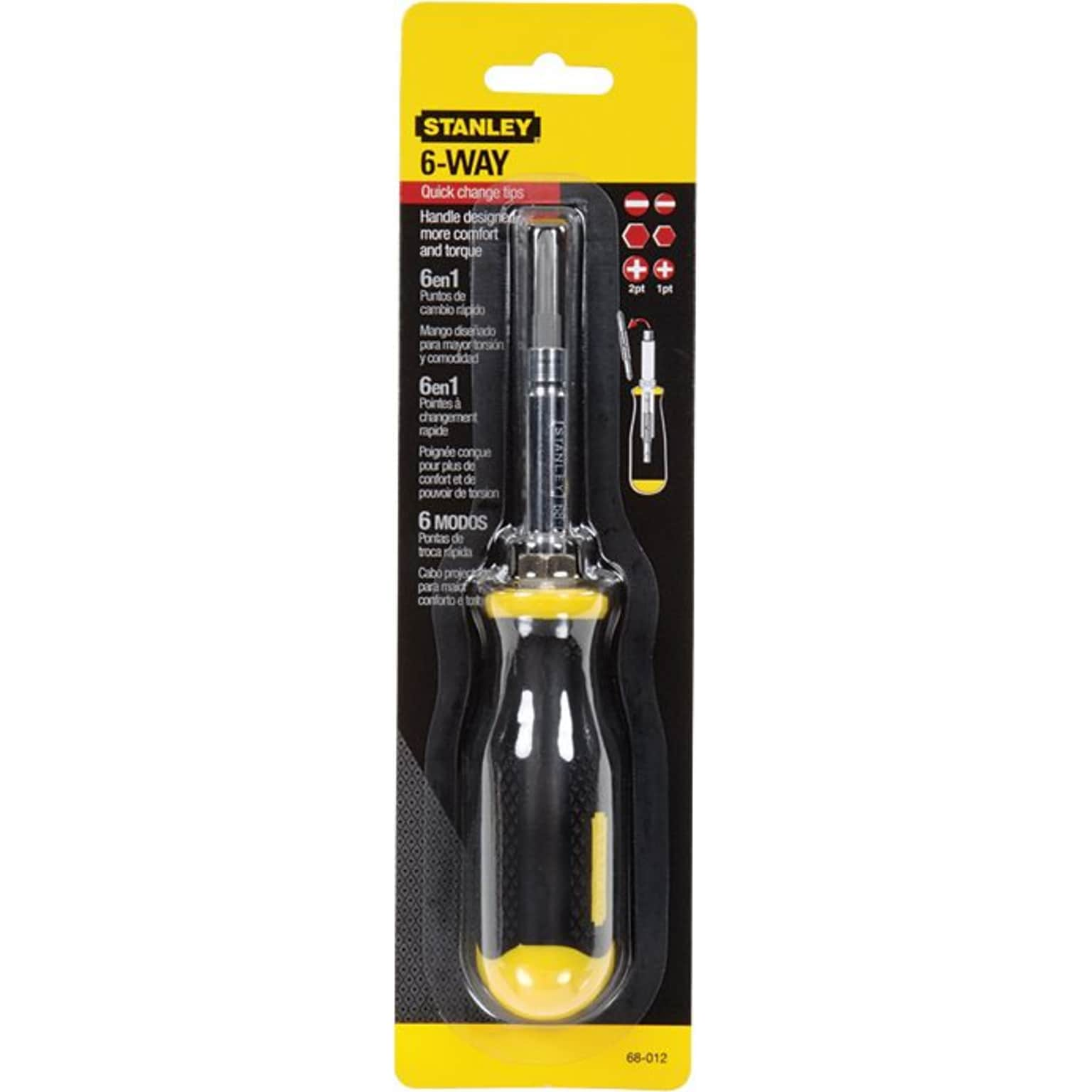 Stanley® Interchangeable Drivers, 6-Way Screwdrivers,  7.75-inch