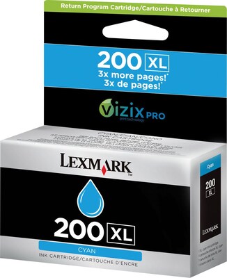 Lexmark 200XL Cyan Ink Cartridge, High Yield (14L0651)