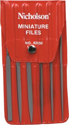 Nicholson® Hobby File Sets, Assorted Minifiles, W/Vinyl 5-1/2