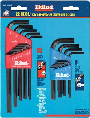 Eklind® Hex-L® Key Sets, Short & Long L-Wrench, 22pc.