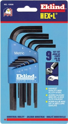 10 pc Metric Extra-Long L-Shaped Hex Key Set (1.5-10 mm)