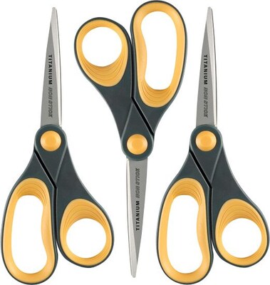 Westcott® Pointed Tip Non-Stick Titanium Bonded Scissor; 8(L), 3/pack