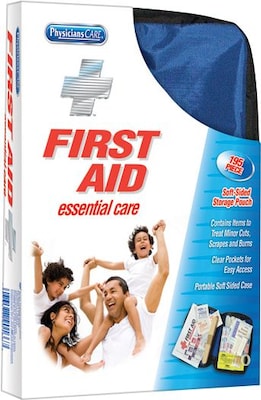 PhysiciansCare Essential Care Soft Sided First Aid Kit, 25 People, 195 Pieces (90167)