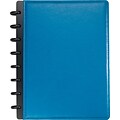 M by Staples® Arc Customizable Leather Pre-assembled Notebook, Junior Size, Blue, 60 Sheets