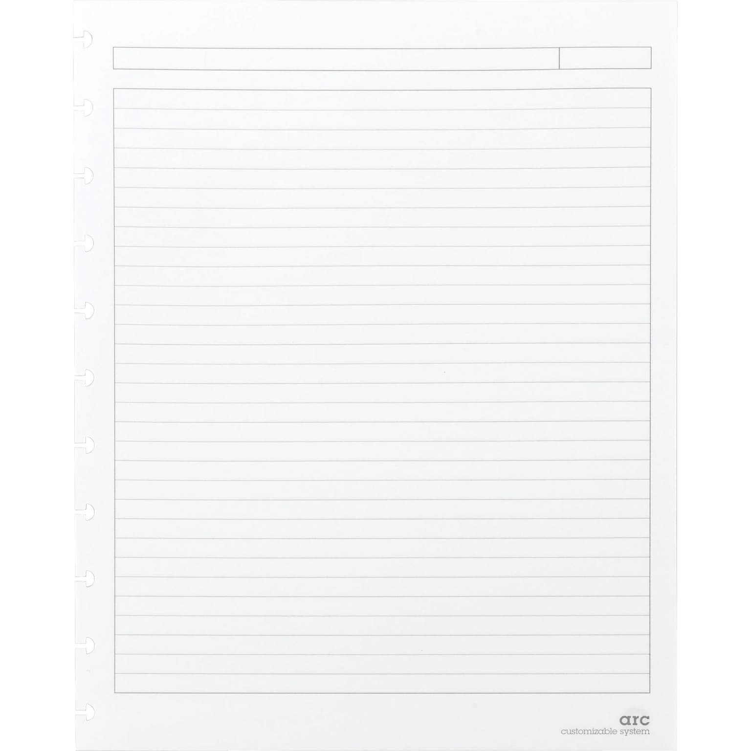 Staples® Arc Notebook System Refill Paper, 8.5 x 11, Narrow Ruled, 50 Sheets, White, 50/Pack (25186)
