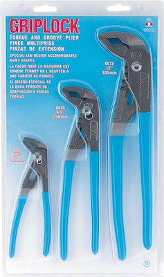 Channellock® Griplock® 3 Pieces Tongue and Groove Hex Jaw Plier Set