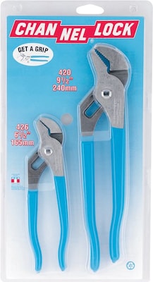 Channellock® 2 Pieces Tongue and Groove Straight Jaw Plier Set