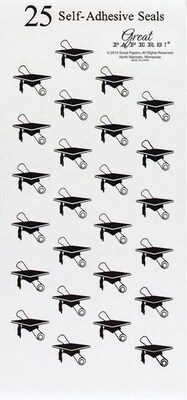 Great Papers! Black Grad Hat Foil Seals, 50/Pack (903355PK2)