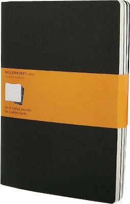 Moleskine Cahier Journal, Set of 3, Soft Cover, X-Large, 7.5 x 10, Unruled, Black