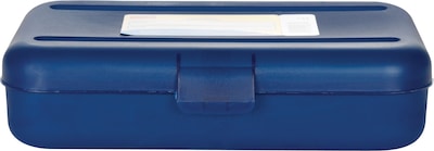 Staples® Translucent Pencil Boxes, Blue, 2 1/4H x 5 5/8W x 8 1/4L