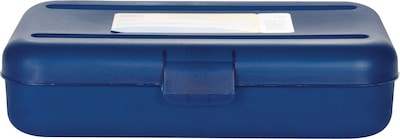 Staples® Translucent Pencil Boxes, Blue, 2 1/4H x 5 5/8W x 8 1/4L