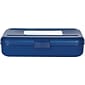 Staples® Translucent Pencil Boxes, Blue, 2 1/4"H x 5 5/8"W x 8 1/4"L