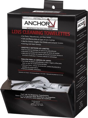 Anchor Brand Lens Cleaning Towelettes, Dispenser, 8 X 5, 100/Box