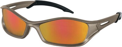 Crews Safety Tribal Tattoo Proctective Eyewear, Champagne Frame Fire-Mirrow Lens