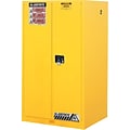 Justrite Safety Cabinets for Flammables, Yellow, 90 Gallon