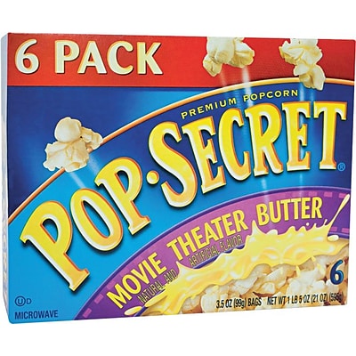 Pop Secret Microwave Popcorn, Movie Theater Butter, 3.5 oz. Bags, 6 Bags/Box