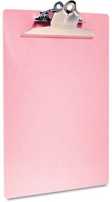 Saunders Pink Recycled Plastic Clipboard, 1 Capacity, Holds 8 1/2W x 12H, Pink