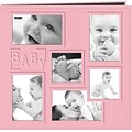 Pioneer Collage Frame Sewn Embossed Cover Postbound Album, Pink/Baby, 12 X 12