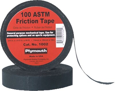 Polyken® Black Rubber Base Friction Tape, .75 x 60 Yds, Black, 1/Roll