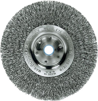 Weiler® Trulock™ Narrow-Face Crimped Wire Wheels, Wire Material Steel, 6 Diameter (804-01075)