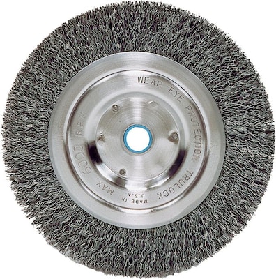 Weiler® Bench Grinder Wheels, Medium Face Wheel, Wire Material Steel, 6 Diameter