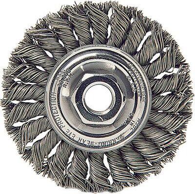 Weiler® Dualife® Standard Twist Knot Wheels, 0.014 Wire, 4 Diameter, 24 Knots