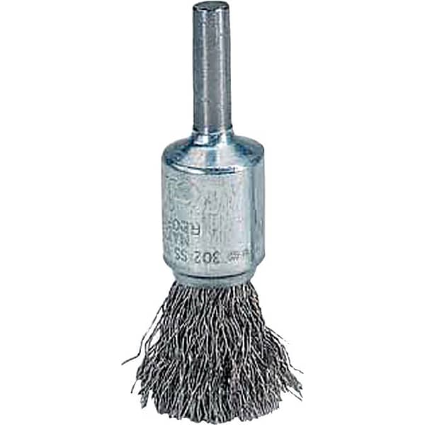 Weiler® Crimped Wire Solid End Brushes, 1, Steel, 0.0140 Wire