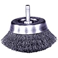 Weiler® Stem-Mounted Crimped Wire Cup Brushes, 2 in, Steel