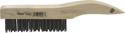 Weiler® Shoe Handle Scratch Brushes, 10 Block, Steel Bristles
