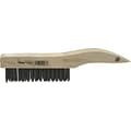 Weiler® Shoe Handle Scratch Brushes, 10 Block, Steel Bristles