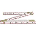 Lufkin® Red End® 5/8 in (W) Wood 1/10ths And 1/100ths Inch Folding Engineers Scale Ruler, 6 ft (L)