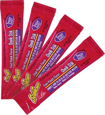 Sqwincher® Lite 20 oz Yield Powder Sugar Free Energy Drink, 0.11 oz Stik, Peach Tea, 500/Carton