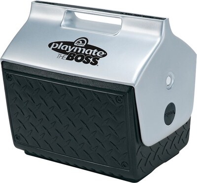 Playmate® BOSS™ 14 1/2 in (L) x 13 3/5 in (H) Black Plastic Personal Cooler, 14 qt