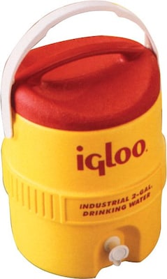 Igloo® 11.5 in (L) x 14.75 in (H) Yellow Polyethylene Beverage Cooler with Spigot, 2 gal