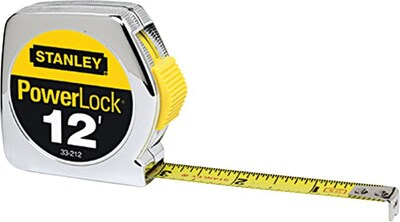 Powerlock® Mylar® Polyester Single Side Measuring Tape, 12 ft (L) x 1/2 in (W) Blade, Inch/Decimal