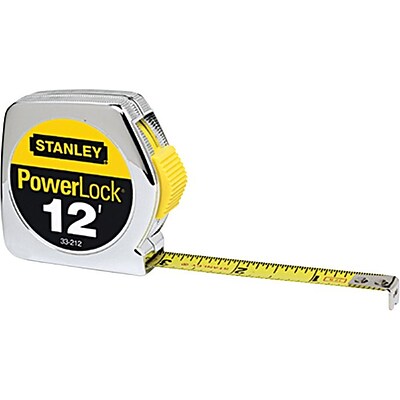 Powerlock® Mylar® Polyester Single Side Measuring Tape, 12 ft (L) x 1/2 in (W) Blade, Inch/Decimal