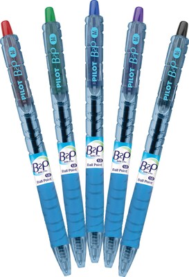 Pilot B2P Bottle 2 Pen Retractable Ballpoint Pens, Medium Point, Assorted Ink, 5/Pack (32814)