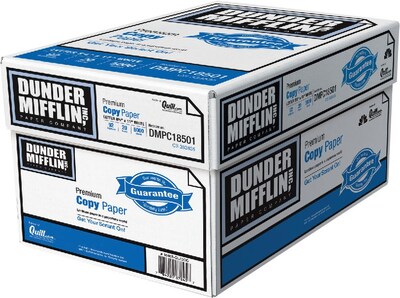 Dunder Mifflin Copy Paper, 8-1/2 x 11, 92 Bright, 20 LB, 8 Reams of 500 Sheets