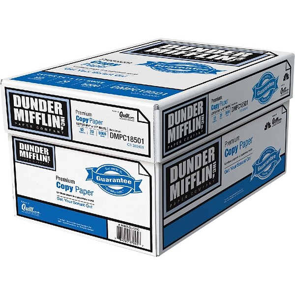 Dunder Mifflin 8.5 x 11 Premium Copy Paper, 20 lbs., 92 Brightness, 500  Sheets/Ream (112358)