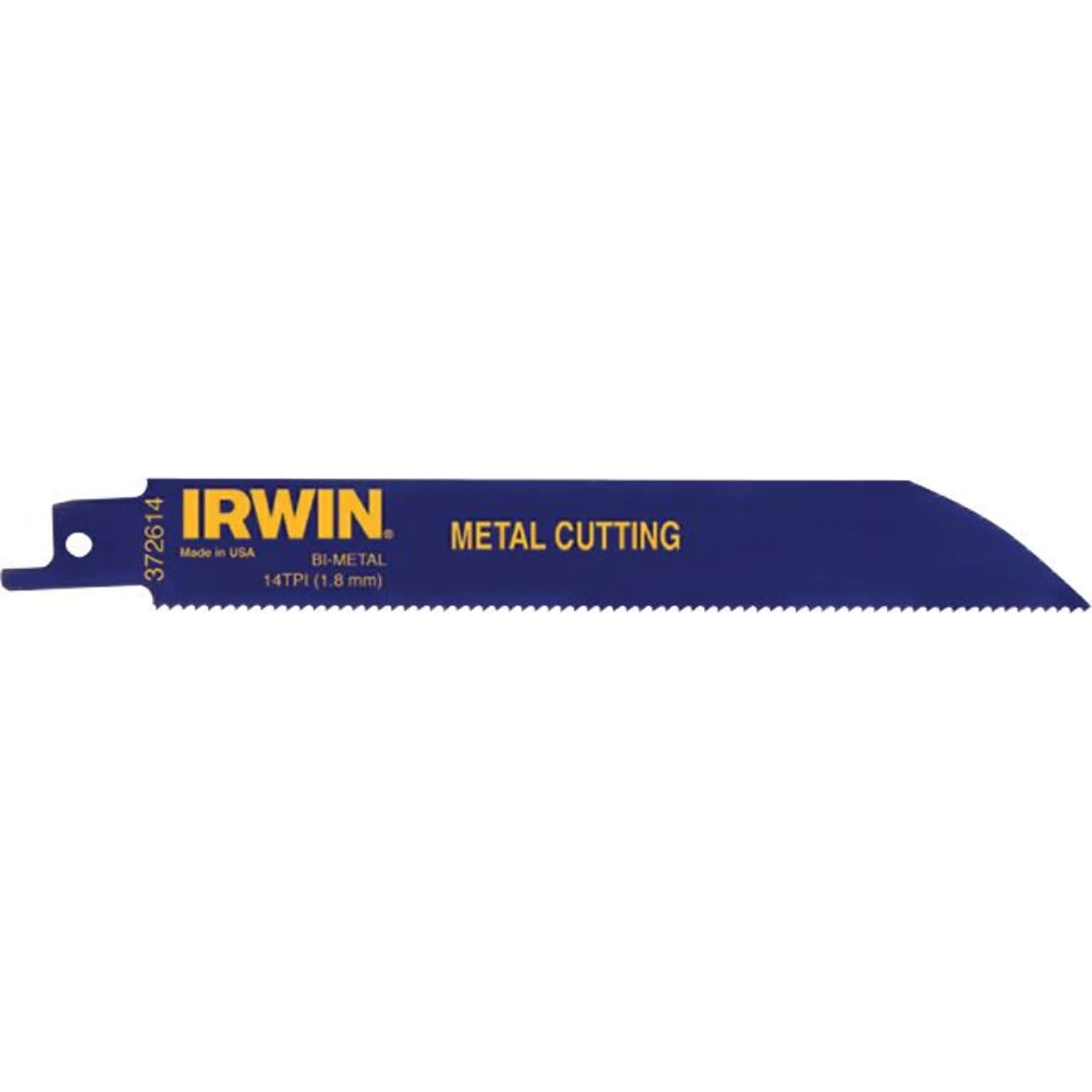 Irwin® Metal Cutting Reciprocating Saw Blades, 6, 14 TPI, 25/Pack