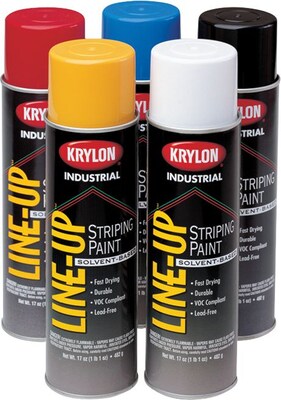 Krylon® Line-Up® Pavement Striping Paint, Solvent,  Highway Yellow, Aerosol, 18 oz., 12 Yellow/Carton