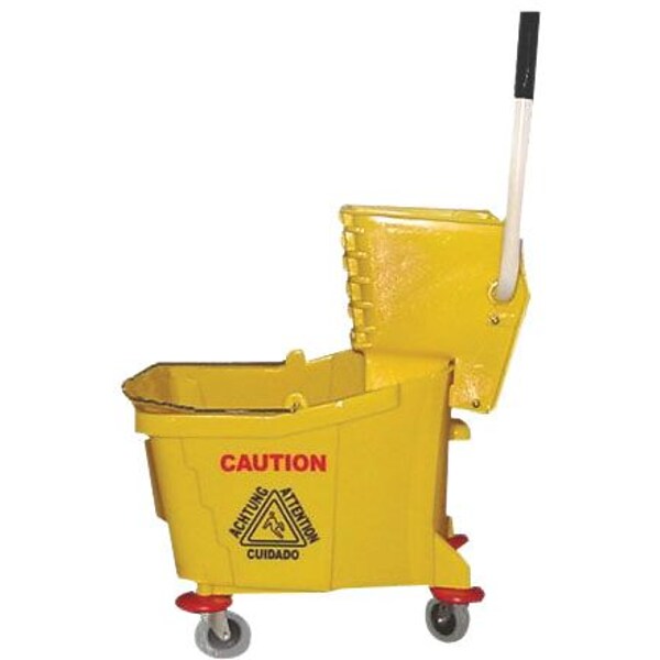 Magnolia Yellow Plastic Mop Bucket with Wringer, 35 qt.
